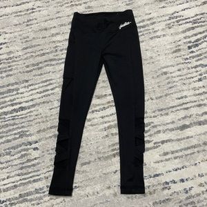 Justice black Strappy Mesh leggings size 6